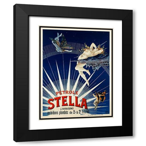 Petrole Stella Black Modern Wood Framed Art Print with Double Matting by Gray, H.