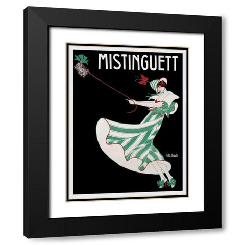 Mistinguett Black Modern Wood Framed Art Print with Double Matting by Benda, G.K.