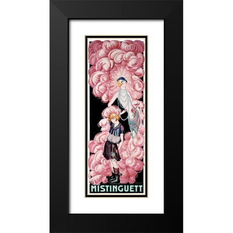 Mistinguett Black Modern Wood Framed Art Print with Double Matting by Gesmar, Charles
