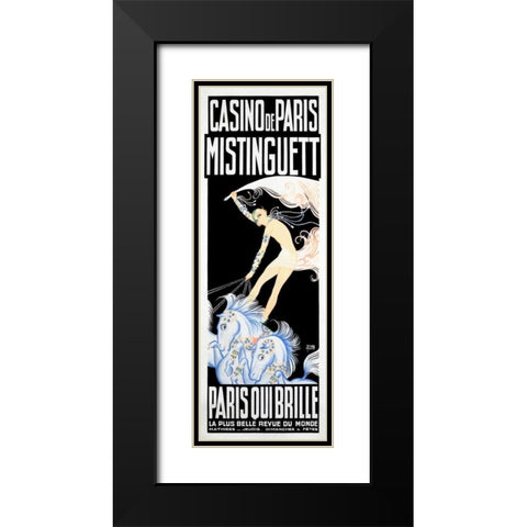 Casino de Paris/Mistinguett/Paris Qui Brille Black Modern Wood Framed Art Print with Double Matting by Zig