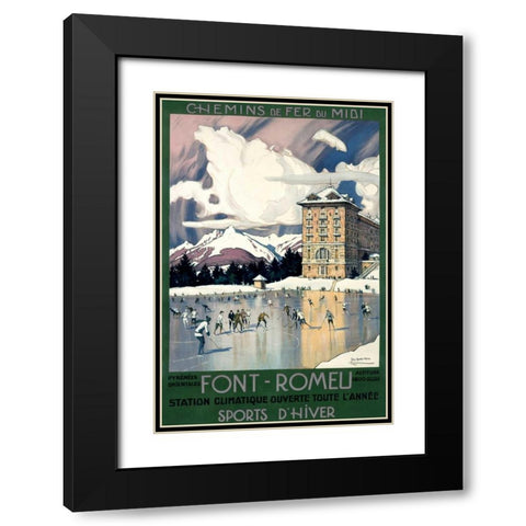 Font-Romeu Black Modern Wood Framed Art Print with Double Matting by Roux, Tony Georges