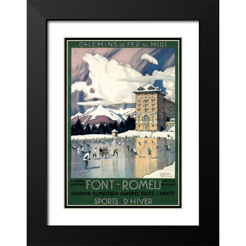 Font-Romeu Black Modern Wood Framed Art Print with Double Matting by Roux, Tony Georges
