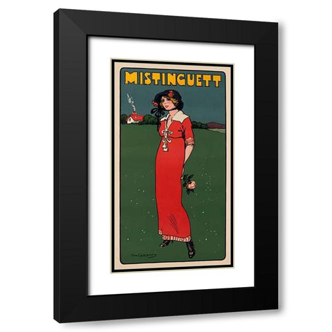 Mistinguett Black Modern Wood Framed Art Print with Double Matting by Losques, Daniel De