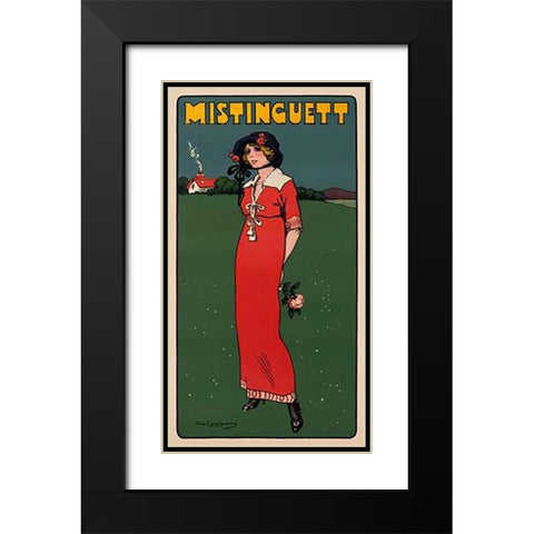 Mistinguett Black Modern Wood Framed Art Print with Double Matting by Losques, Daniel De