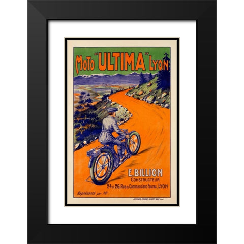 Moto â€œUltimaâ€ Black Modern Wood Framed Art Print with Double Matting by Unknown