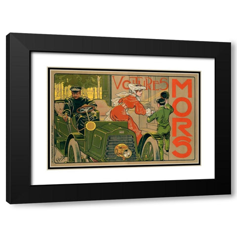 Voitures Mors Black Modern Wood Framed Art Print with Double Matting by Gaudy, Georges