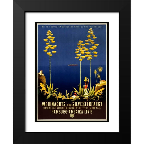 Hamburg-Amerika Linie Black Modern Wood Framed Art Print with Double Matting by Anton, Ottomar