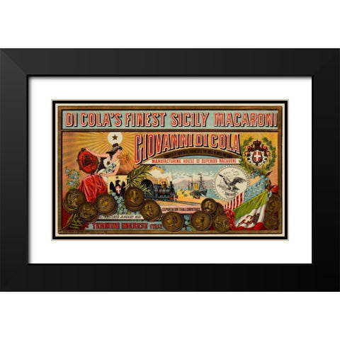 Di Colaâ€™s Macaroni Black Modern Wood Framed Art Print with Double Matting by Unknown