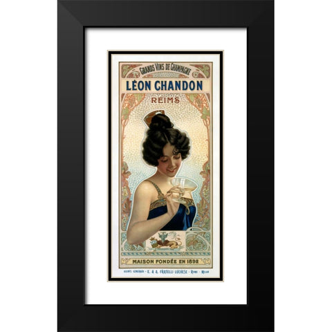 Leon Chandon Black Modern Wood Framed Art Print with Double Matting by Unknown