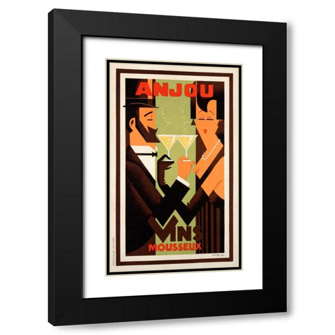 Anjou Vins Black Modern Wood Framed Art Print with Double Matting by Amoro, H.