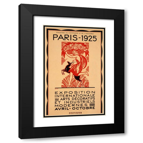 Paris-1925 Black Modern Wood Framed Art Print with Double Matting by Bonfils, Robert