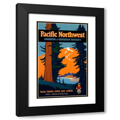 Pacific Northwest Black Modern Wood Framed Art Print with Double Matting by Bryn, Oscar M.