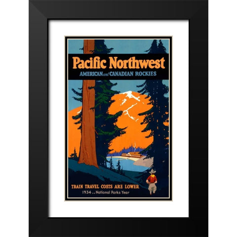 Pacific Northwest Black Modern Wood Framed Art Print with Double Matting by Bryn, Oscar M.