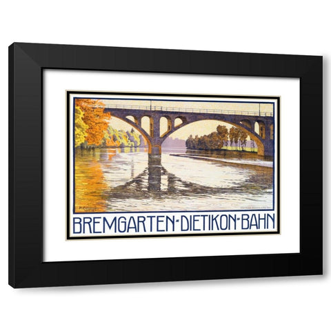 Bremgarten-Dietikon-Bahn Black Modern Wood Framed Art Print with Double Matting by Colombi, Plinio