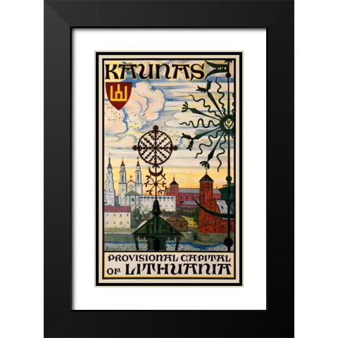 Kaunas/Lithuania Black Modern Wood Framed Art Print with Double Matting by Dobuzhinsky, Mstilav
