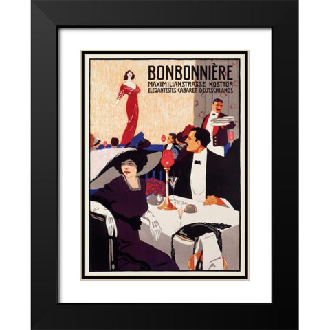 Bonbonnerie Black Modern Wood Framed Art Print with Double Matting by Ehrenberger, Ludwig L.