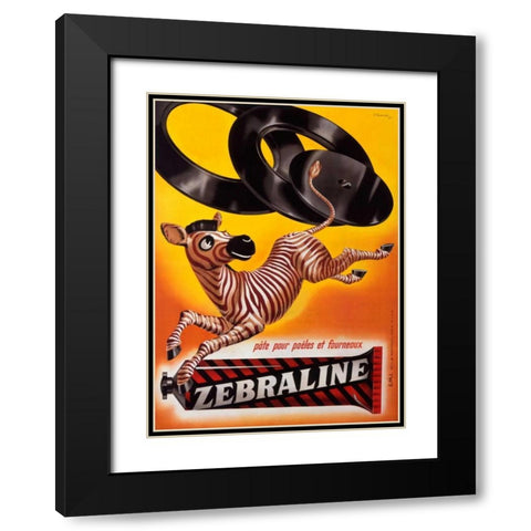Zebraline Black Modern Wood Framed Art Print with Double Matting by Gurtler