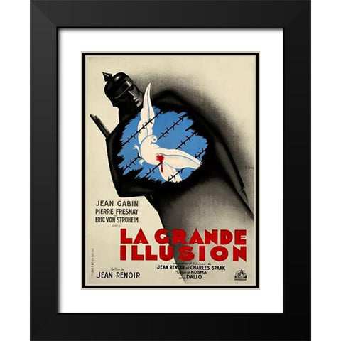 La Grande Illusion Black Modern Wood Framed Art Print with Double Matting by Lancy, Bernard