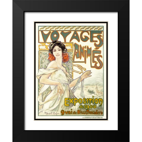 Voyages Animes Black Modern Wood Framed Art Print with Double Matting by Salles, Robert