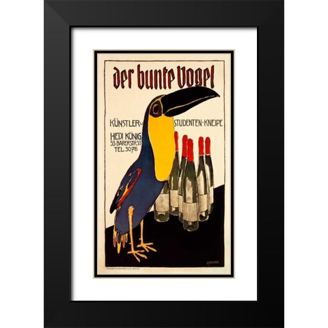 Der Bunte Vogel Black Modern Wood Framed Art Print with Double Matting by Weisgerber, Albert