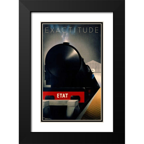 Exactitude Black Modern Wood Framed Art Print with Double Matting by Fix-Masseau, Pierre