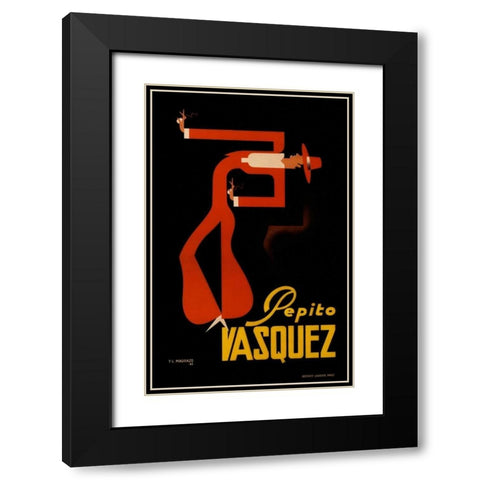 Pepito Vasquez Black Modern Wood Framed Art Print with Double Matting by De Madrazo, Tito Livio