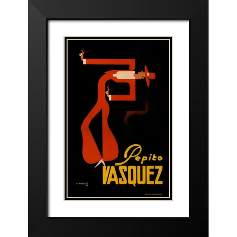Pepito Vasquez Black Modern Wood Framed Art Print with Double Matting by De Madrazo, Tito Livio