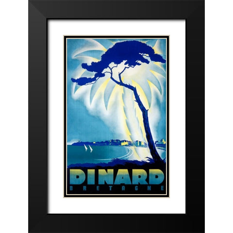 Dinard/Bretagne Black Modern Wood Framed Art Print with Double Matting by Rollier, Eugene