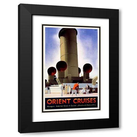 Orient Cruises Black Modern Wood Framed Art Print with Double Matting by Johnson, Andrew