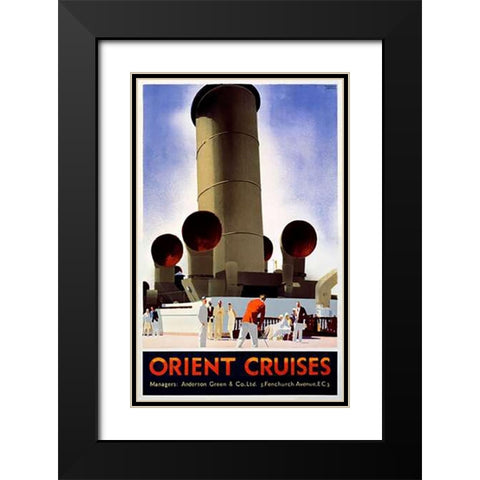 Orient Cruises Black Modern Wood Framed Art Print with Double Matting by Johnson, Andrew