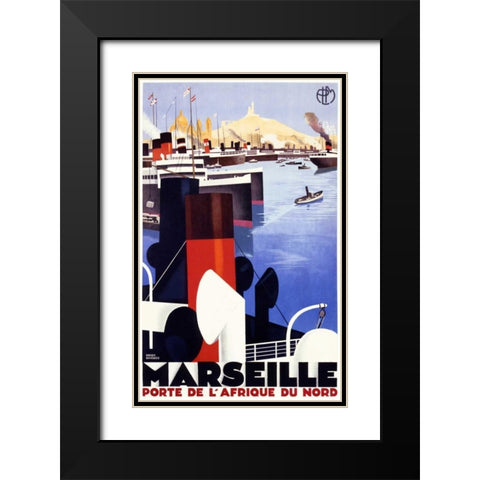 Marseille/Porte de lAfrique Black Modern Wood Framed Art Print with Double Matting by Broders, Roger