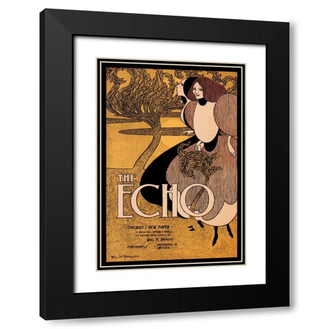The Echo, 1895 Black Modern Wood Framed Art Print with Double Matting by Bradley, William H.