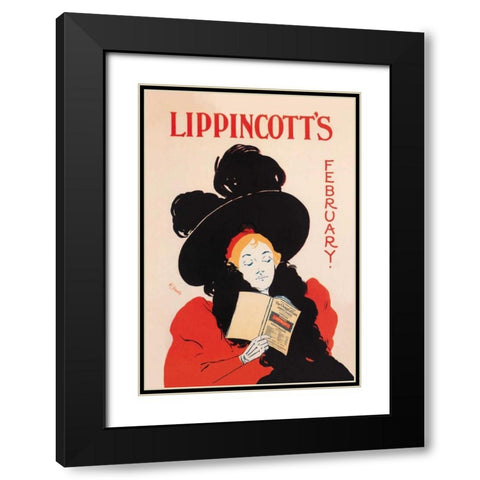 Lippincotts, February 1895, 1895 Black Modern Wood Framed Art Print with Double Matting by Carqueville, William L.