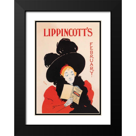 Lippincotts, February 1895, 1895 Black Modern Wood Framed Art Print with Double Matting by Carqueville, William L.