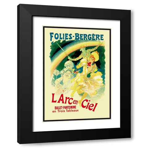 L Arc en Ciel: Folies-Bergere, 1893 Black Modern Wood Framed Art Print with Double Matting by Cheret, Jules