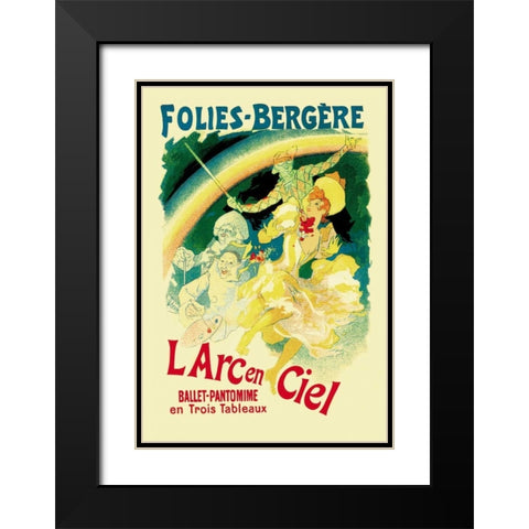 L Arc en Ciel: Folies-Bergere, 1893 Black Modern Wood Framed Art Print with Double Matting by Cheret, Jules