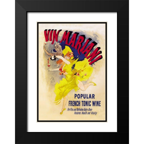 Vin Mariani, 1894 Black Modern Wood Framed Art Print with Double Matting by Cheret, Jules