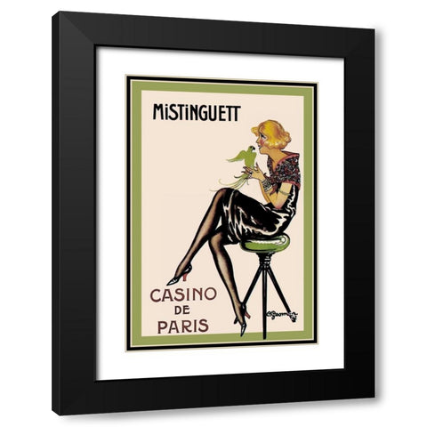 Mistinguett - Casino de Paris, 1922 Black Modern Wood Framed Art Print with Double Matting by Gesmar, Charles