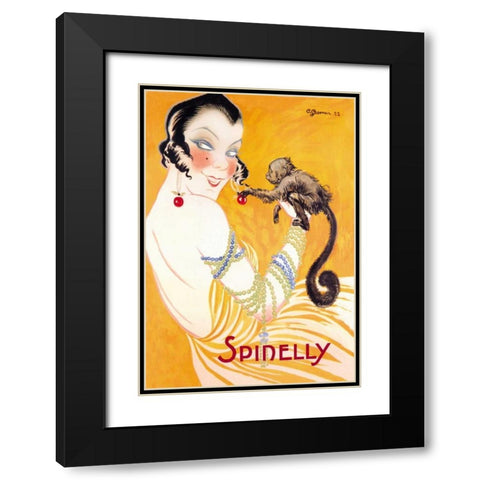 Spinelly, 1922 Black Modern Wood Framed Art Print with Double Matting by Gesmar, Charles