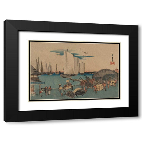 Okido at Takanawa (Takanawa okido no zu), 1832 Black Modern Wood Framed Art Print with Double Matting by Hiroshige, Ando