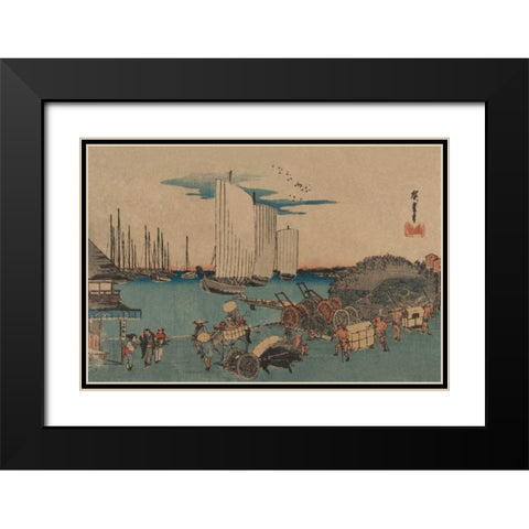 Okido at Takanawa (Takanawa okido no zu), 1832 Black Modern Wood Framed Art Print with Double Matting by Hiroshige, Ando