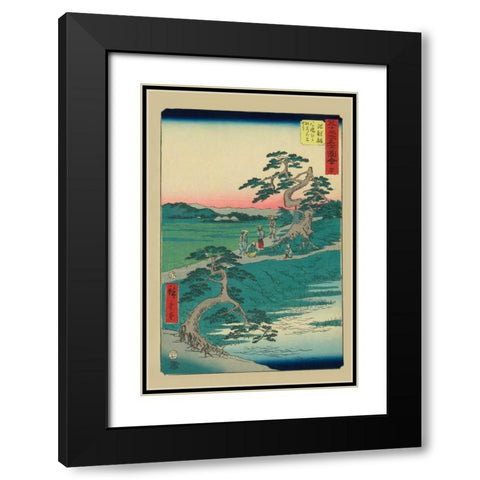 Chiryu, 1855 Black Modern Wood Framed Art Print with Double Matting by Hiroshige, Ando