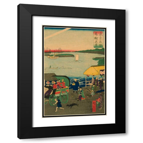 Famous places in Tokyo: real view of Takanawa (Tokyo meisho Takanawa no shinkei) #3, 1870 Black Modern Wood Framed Art Print with Double Matting by Hiroshige, Utagawa