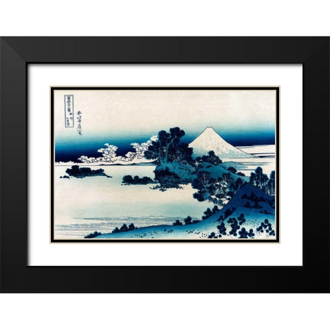 Schichiri Beach in Sagami Province, 1830 Black Modern Wood Framed Art Print with Double Matting by Hokusai