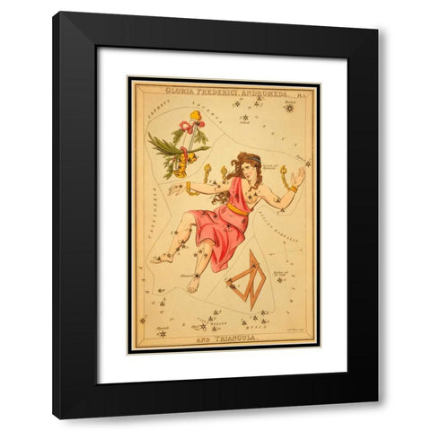 Gloria Frederici, Andromeda, and Triangula, 1825 Black Modern Wood Framed Art Print with Double Matting by Aspin, Jehoshaphat