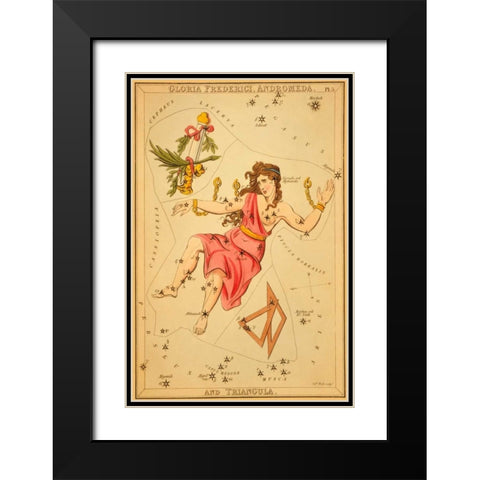 Gloria Frederici, Andromeda, and Triangula, 1825 Black Modern Wood Framed Art Print with Double Matting by Aspin, Jehoshaphat