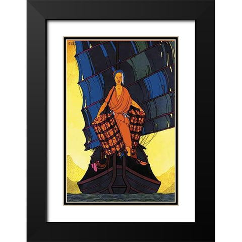 China-Cargoes, 1925 Black Modern Wood Framed Art Print with Double Matting by McIntosh, Frank