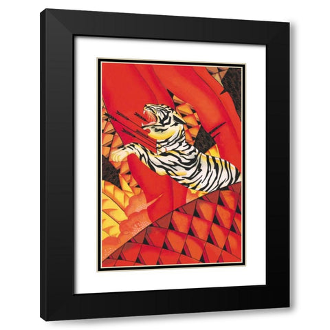 Tiger!, 1928 Black Modern Wood Framed Art Print with Double Matting by McIntosh, Frank