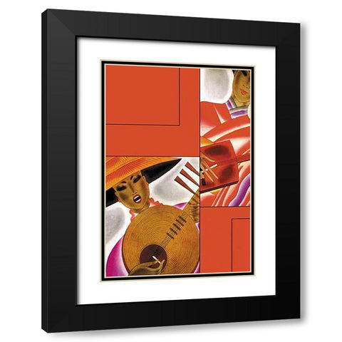 Japanese InstMapsent Player, 1931 Black Modern Wood Framed Art Print with Double Matting by McIntosh, Frank