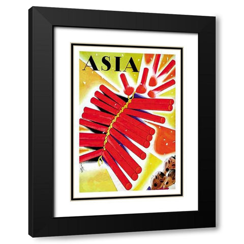 Chinese Fire Crackers with Title, 1932 Black Modern Wood Framed Art Print with Double Matting by McIntosh, Frank